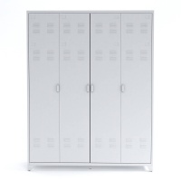 Шкаф 4-х дверный металлический Hiba единый размер белый LA REDOUTE INTERIEURS  фото, kupilegko.ru